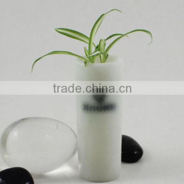 small cheap handmade white Marble stone flower Vases