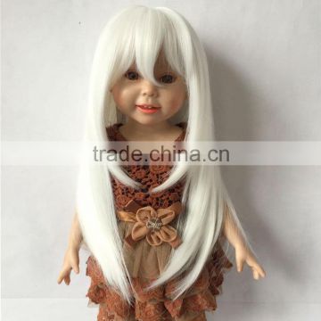 Top Quality Cosplay White Hair 18'' Height American Girl Doll Wigs