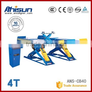 car lift for 4 wheel alignment , scissor car lift platform ,4T,lifting platform,Double hydraulic cylinder lift with CE approved