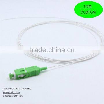 High quality China-made SC APC Simplex 0.9mm white cable Fiber optic pigtail