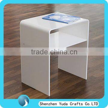 White acrylic chair bedside table furniture small plexi craft acrylic table