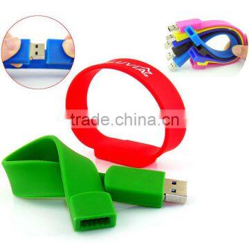 Custom Colorful Silicone Wristband USB Stick 2GB,4GB,8GB,16GB,32GB