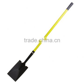 Square Steel Shovel with Fiberglass Handle