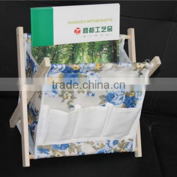 eco-friend wood foldable magazine rack wholesale