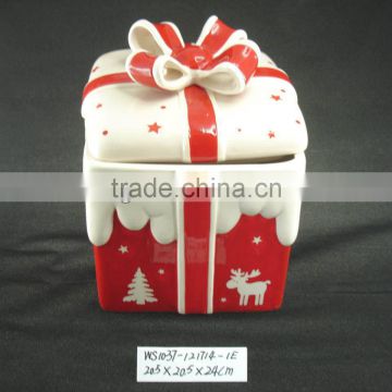 Promotion Gift Ceramic Christmas Round Gift Box