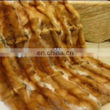top quality whole skin fur natural red fox fur blanket