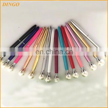 Colorful pearl crown ball point pen Crown ball point pen