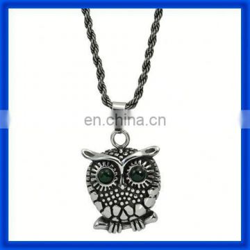 New design jewelry stainless steel owl necklace pendant