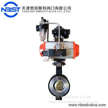 10inch Pneumatic Actuated Ductile Cast Iron Wafer Type Butterfly Valve