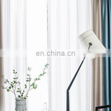 Wholesale cheap modern nordic simple style solid thick cotton linen hotel room ready made blackout curtains