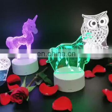 Acrylic 7 Color meditation Yoga 3D LED USB night light bedroom lamp living room lights desk Decoration Table lamp night lamp