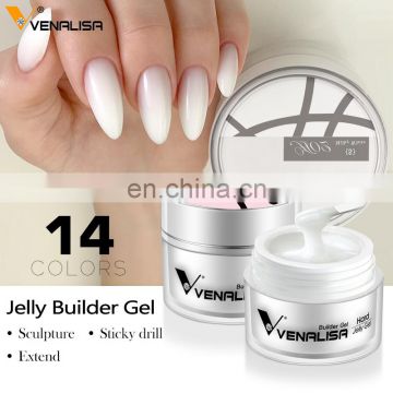 60915S Venalisa Jelly gel 15 ml Led&UV Extend Sculpture Nail Builder nail Gel 14 Colors OEM private brand Camouflage color gel