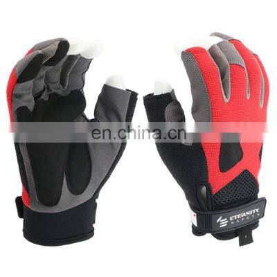 Breathable  flexible spandex half-finger work mechanic hand gloves
