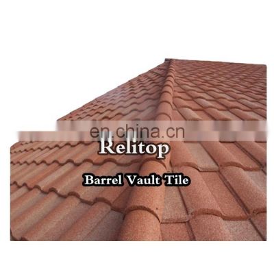 Zealand Lifetime Corrugated Galvanized Aluminium Stone Coated Metal barrel type Arc Roof Tile