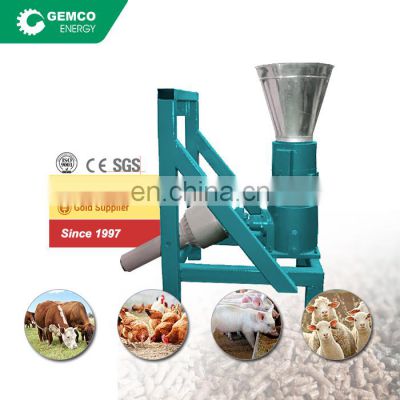 GEMCO feed mill uses flat die manual animal small animal equipment mini extruder poultry feed maker