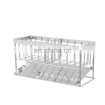 304 Stainless Steel Kitchen Drain Basket Sink Sponge Holder Utensil Holder Bathroom Storage Rack