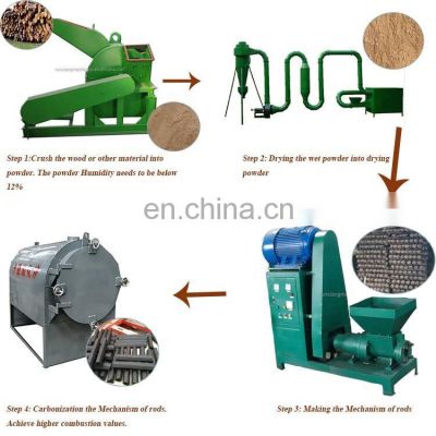 Automatic rice husk wood briquette machine sawdust briquetting press sawdust briquette charcoal making machine line
