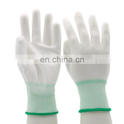 Cheap Factory Price Electronic Work Safety Hand Protective White PU Coated Gloves