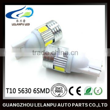 New Product auto LED Lamp T10 5630 6SMD With Lens super bright car parts led accessories light