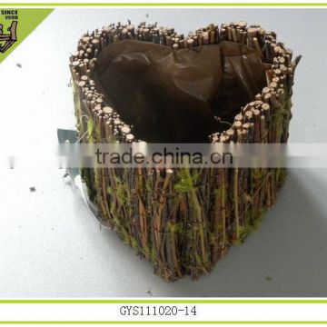 natural rattan planter decorative heart shaped flower pot