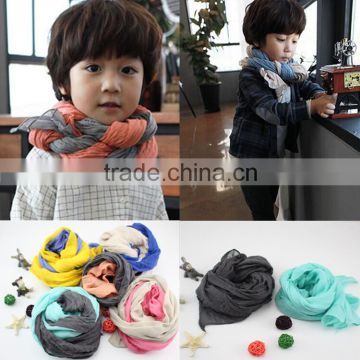 Daily Trend-all Plain Color Matching Cotton Polyester Fashion Baby Girls Boys Scarf
