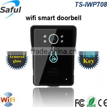 140 degree super winde viewing angle touch key wifi doorbell wireless video door phone