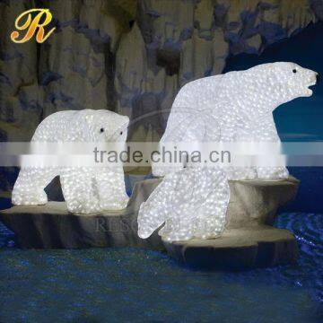 Acrylic LED lighted garden decor bear