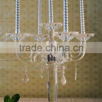 crystal glass candelabra crystal candle holder with hanging crystals                        
                                                Quality Choice