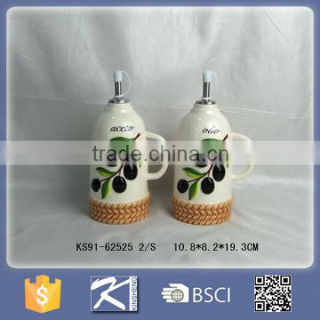 Kinsheng Olive Shape Porcelain Oiler Storage Bottle for Tableware