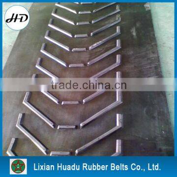 anti-slip conveyor belt chevron patterned prevent materials from falling down