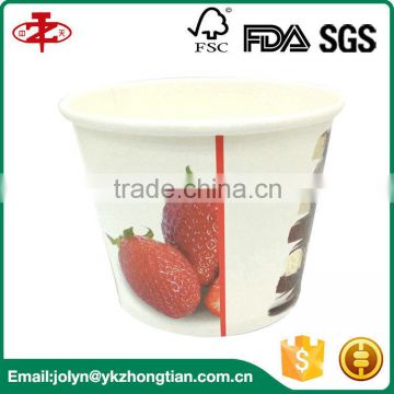 Food Grade Recycled PLA Coated Paper Ice Cream Cup with PP Lid