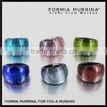 Beautiful Murano Style Glass Jewelry Crystal Clear Rings Jewelry Womens