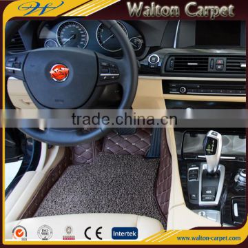 High quality leather splicing dust control custom size coil car mat