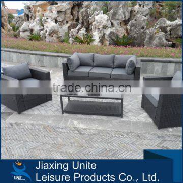 Alum.+PE rattan 4pc outdoor rattan wicker furniture