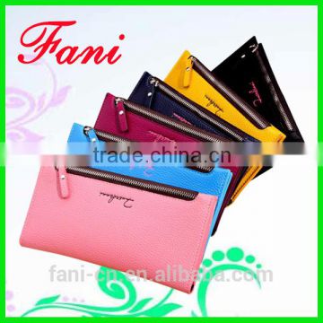 Fancy credit card holder with single zipper design hand purse for ladies