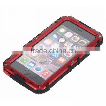 China Supplier Anti Shock Case for iPhone 6 Waterproof Metal TPU Cover for iPhone 6S Red Color