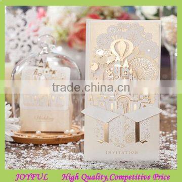 2015 New castle design laser cut wedding invitation card