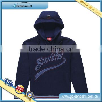 Navy pullover hoodies for men, fashion and warm sweatshirt with 70%Cotton 30%Polyester