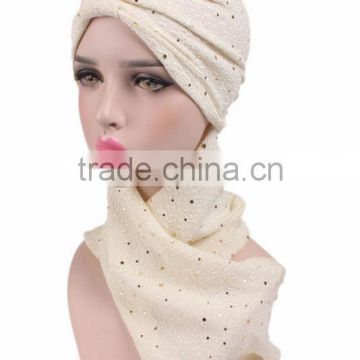 New sequins arabic headscarf hat hat scarf one hat Muslim hat