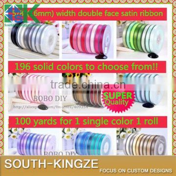 16MM width double face satin ribbon,100% polyester,100 yards/color,reach SVHC free,196 colors available,free shipping,B2013836