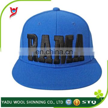 Cheap snapback caps / custom 3d embroidery hat / 100% wool snapback hats bulk