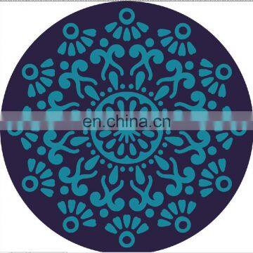 Top quality eco friendly round yoga mat with suede natural rubber material