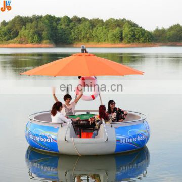 Popular Plastic Leisure Electric BBQ Donut Boat for Water Park and Family Party