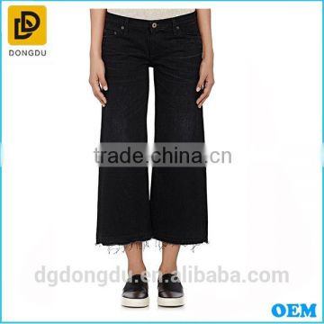 Wholesale Factory Denim Trousers Classic Denim Trousers Women Wide-Leg Jeans
