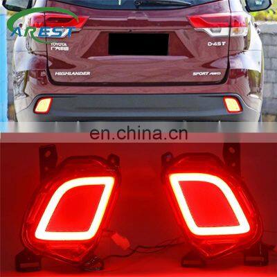 Carest 1Set reflector LED Rear Bumper Light Fog Lamp Brake Light Turn Signal For Toyota Highlander 2015 2016 2017 2018 2019