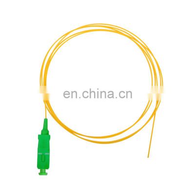 Tanghu Yellow jacket 0.9mm 9/125 SM simplex SC APC/PC tight buffer fiber optic pigtail CATV FTTH