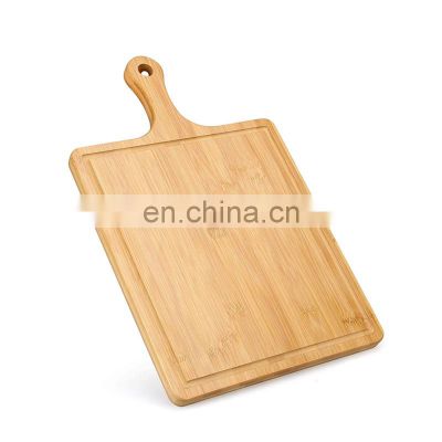 Bamboo Wooden Cutting Board with Handle Handmade Cheese Cutting Board Countertop Kitchen Chopping Block Board for Fruit Cheese
