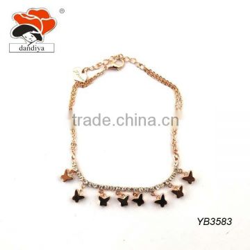 Fashion golden alloy chain Bracelet wholesale with butterfly
