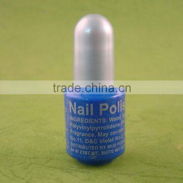 Nail Color Kit Nail Varnish Makeup Mini Round Plastic Bottle Non-Toxic 8 ml Peel Off Nail Polish Blue color