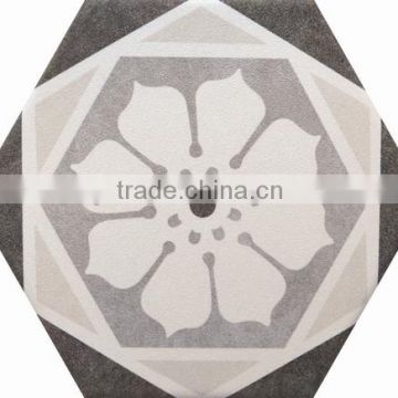 nice decorative grey color flower hexagon tile for wall and floor